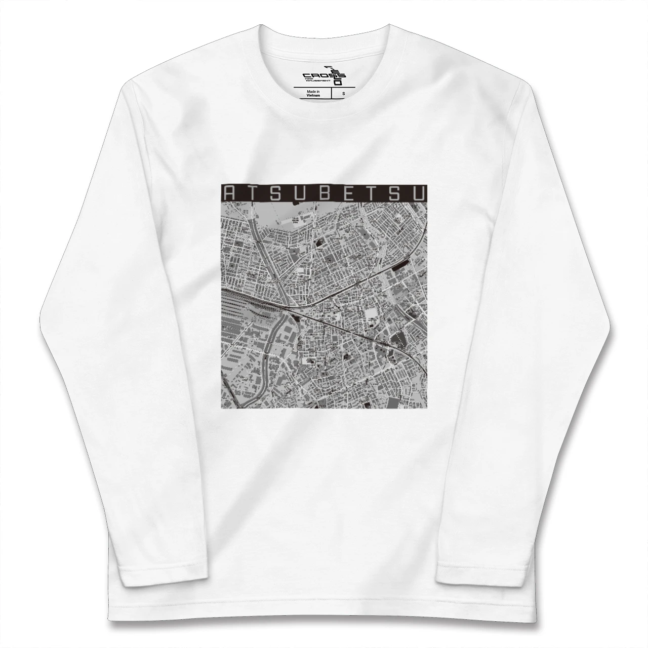 【厚別(北海道)】地図柄ロングスリーブTシャツ