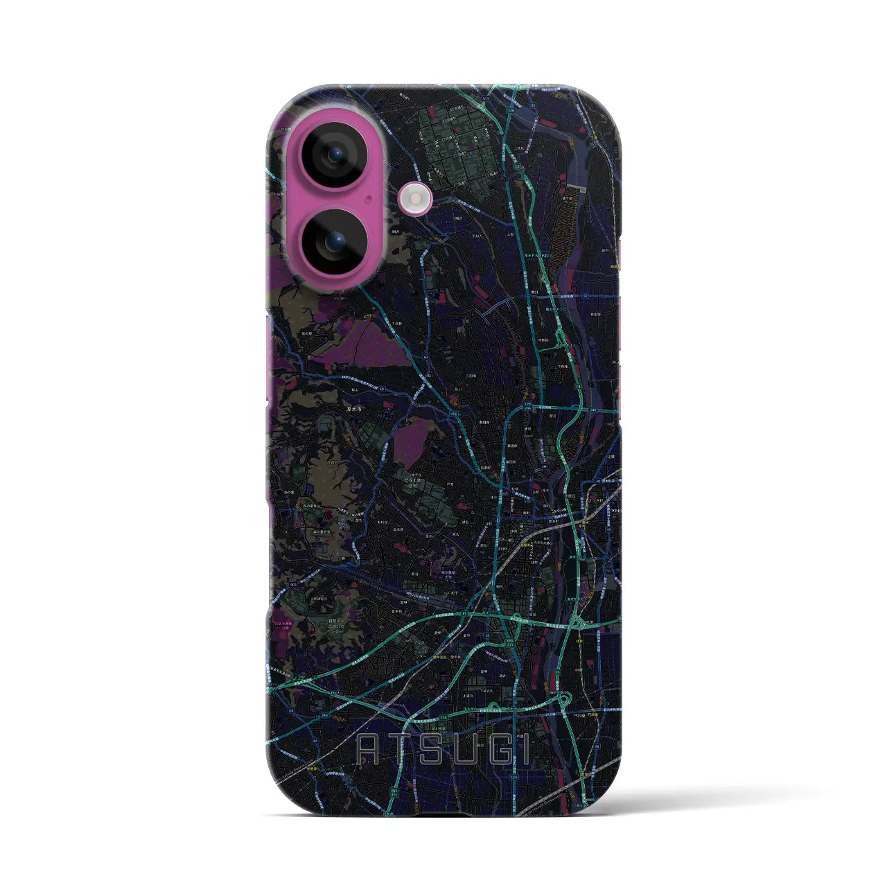 【厚木(神奈川県)】地図柄iPhoneケース(バックカバータイプ)