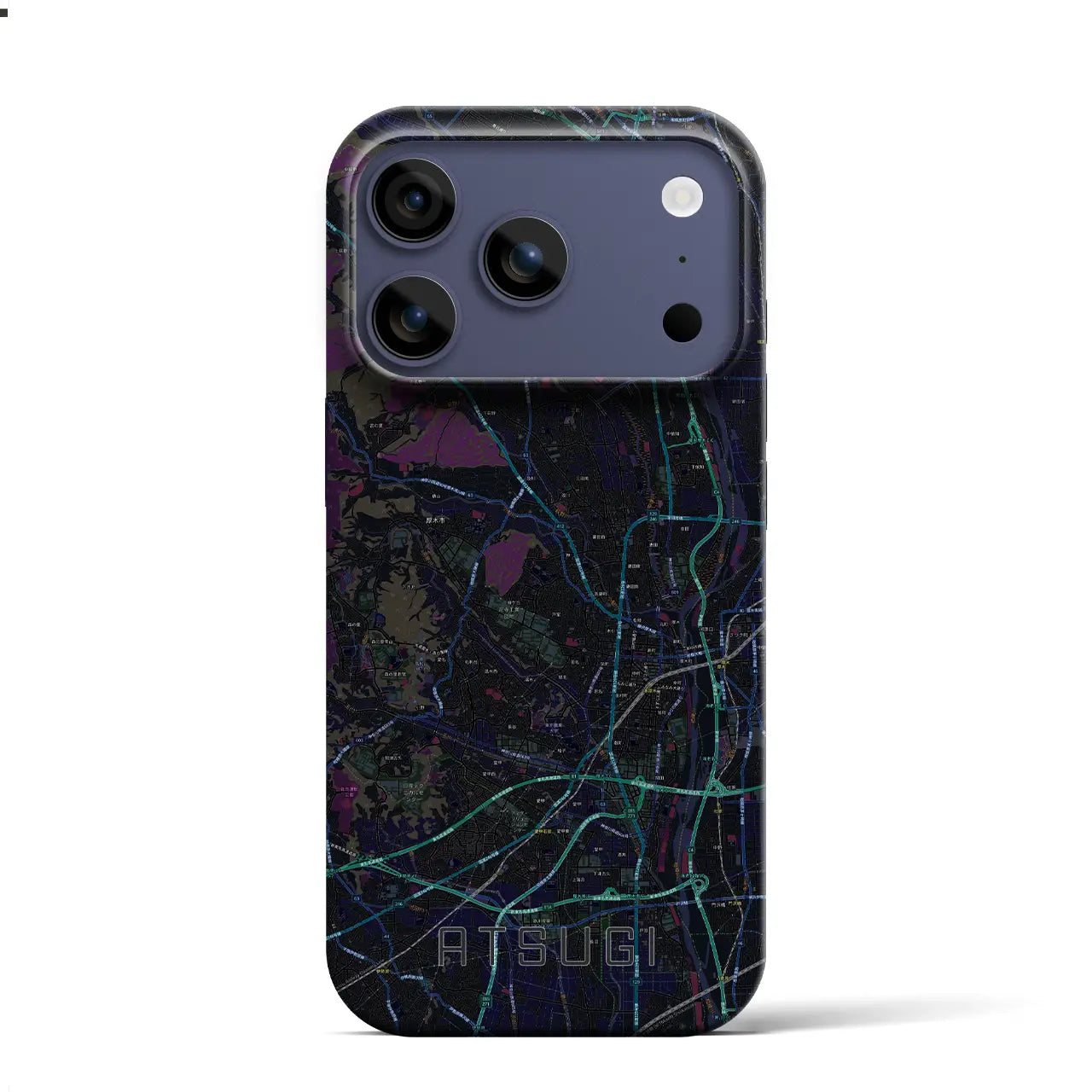 【厚木(神奈川県)】地図柄iPhoneケース(バックカバータイプ)