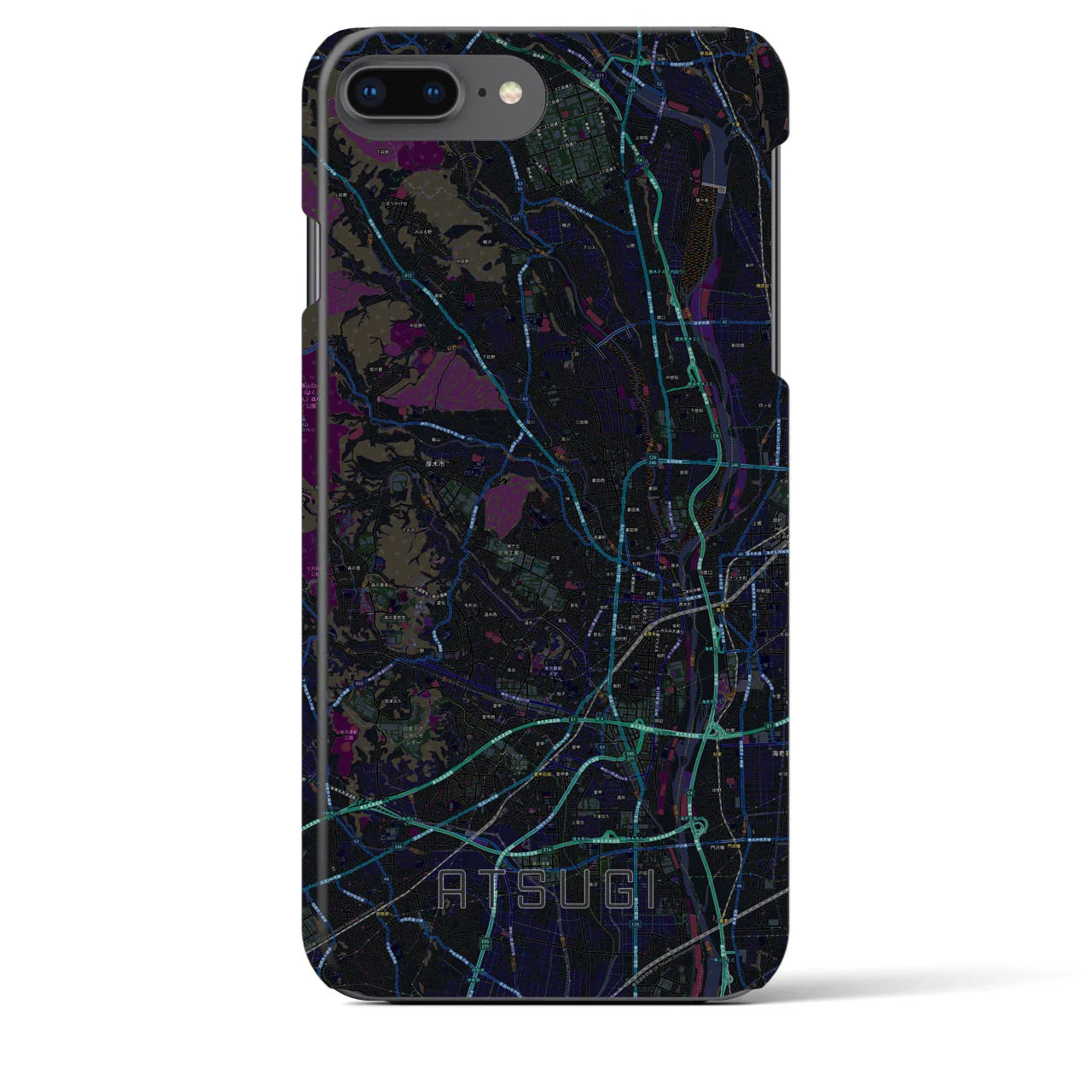 【厚木(神奈川県)】地図柄iPhoneケース(バックカバータイプ)
