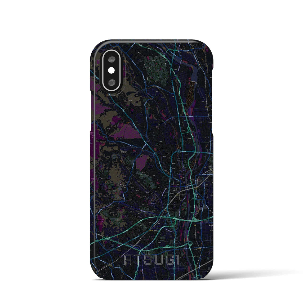 【厚木(神奈川県)】地図柄iPhoneケース(バックカバータイプ)