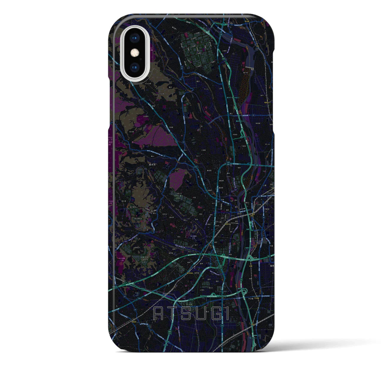 【厚木(神奈川県)】地図柄iPhoneケース(バックカバータイプ)