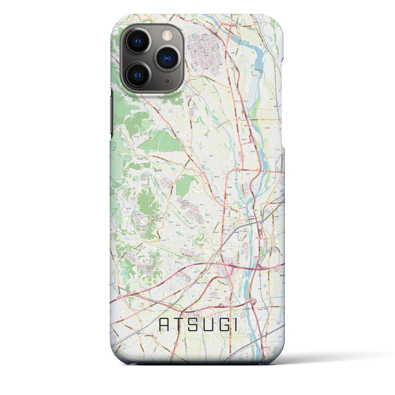 【厚木(神奈川県)】地図柄iPhoneケース(バックカバータイプ)