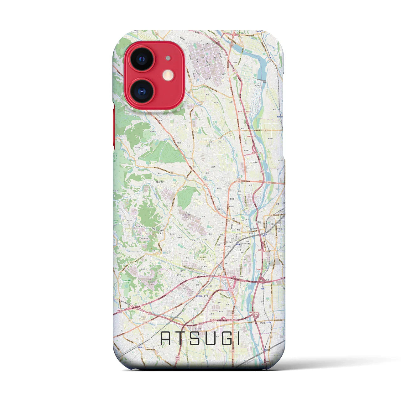 【厚木(神奈川県)】地図柄iPhoneケース(バックカバータイプ)