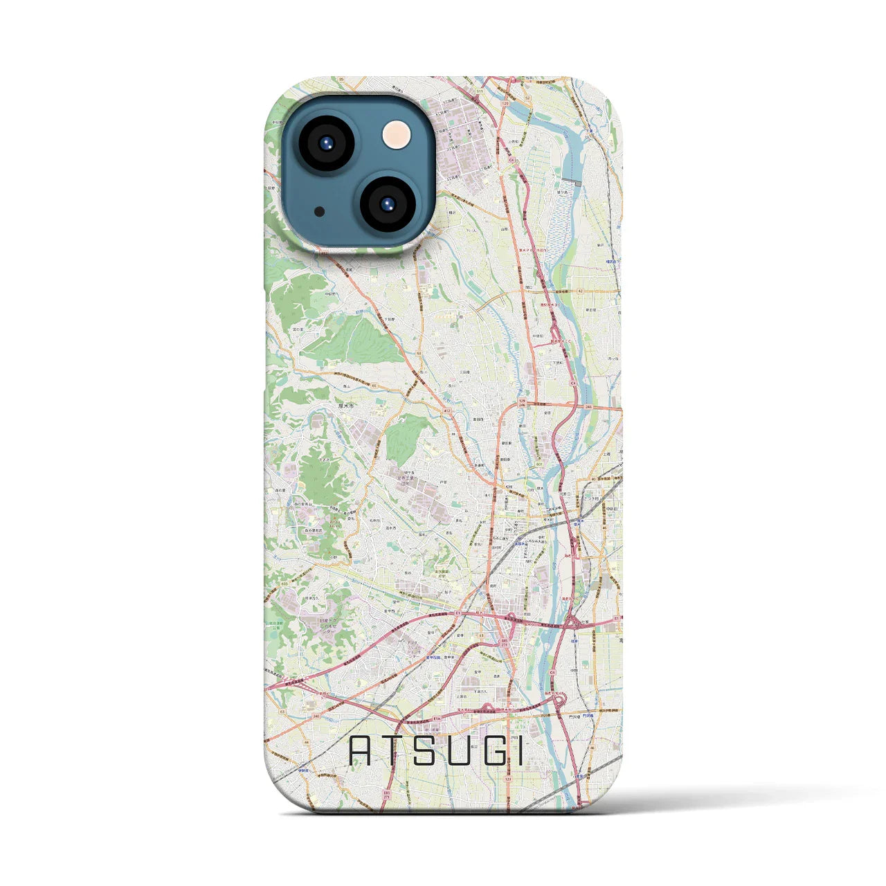 【厚木(神奈川県)】地図柄iPhoneケース(バックカバータイプ)
