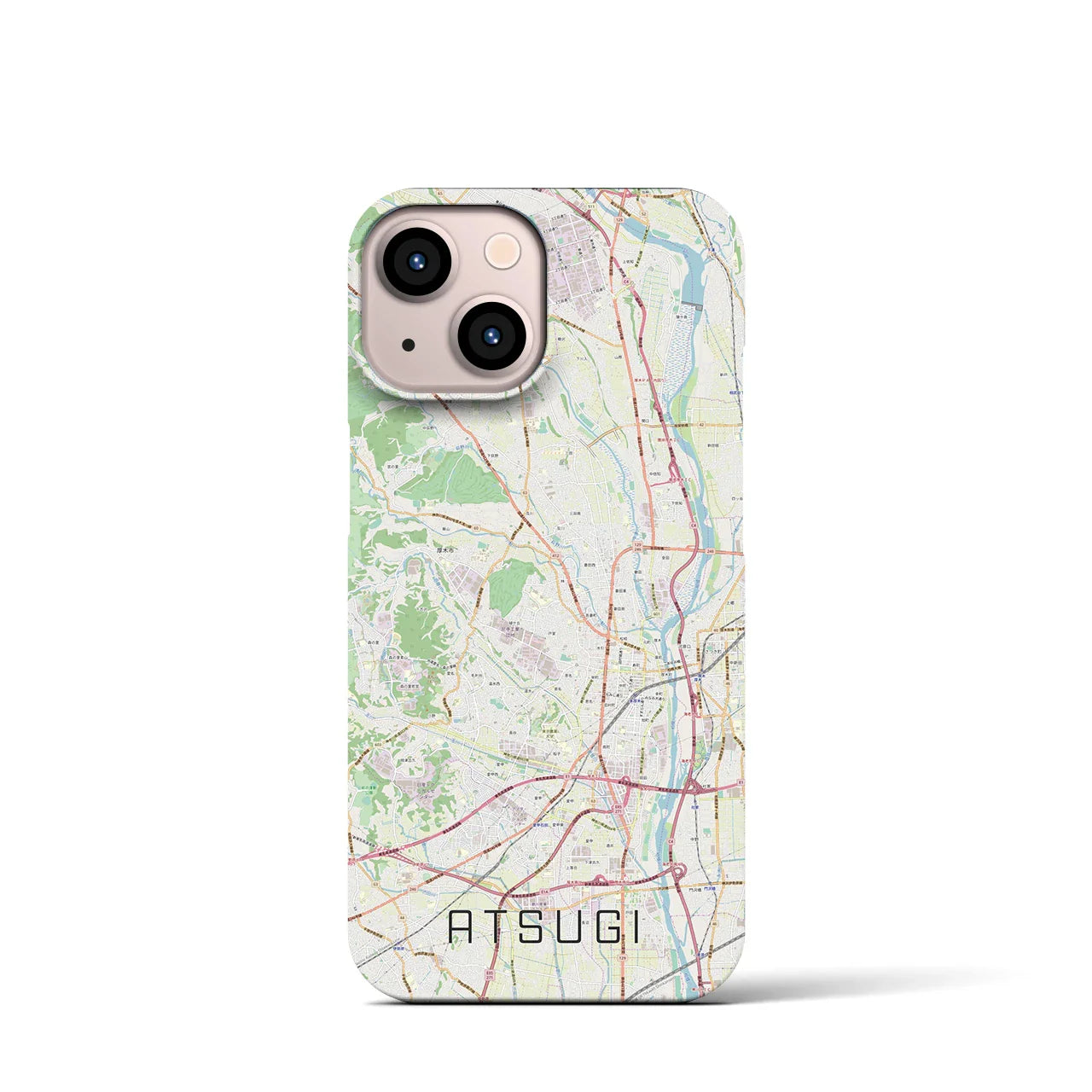 【厚木(神奈川県)】地図柄iPhoneケース(バックカバータイプ)