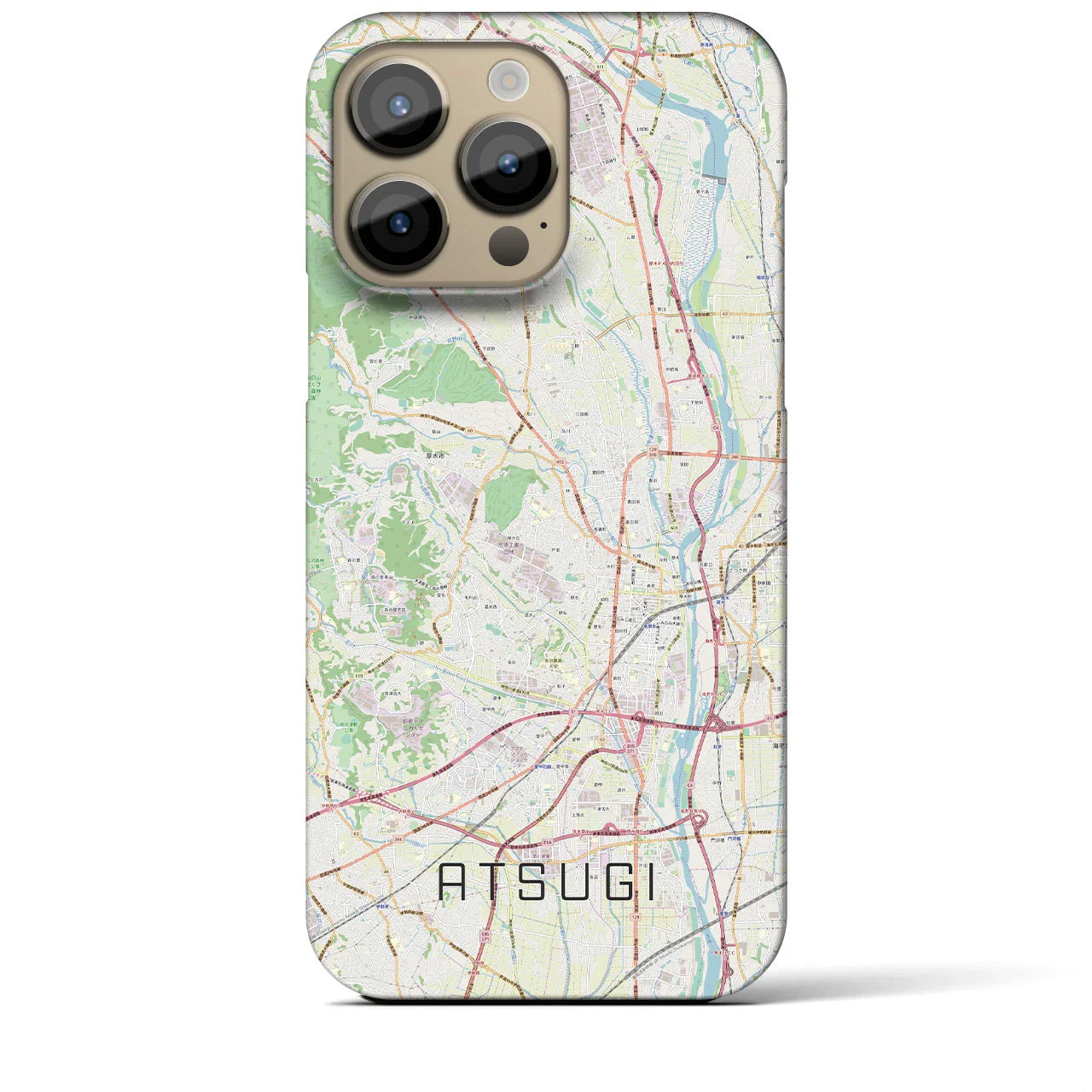 【厚木(神奈川県)】地図柄iPhoneケース(バックカバータイプ)