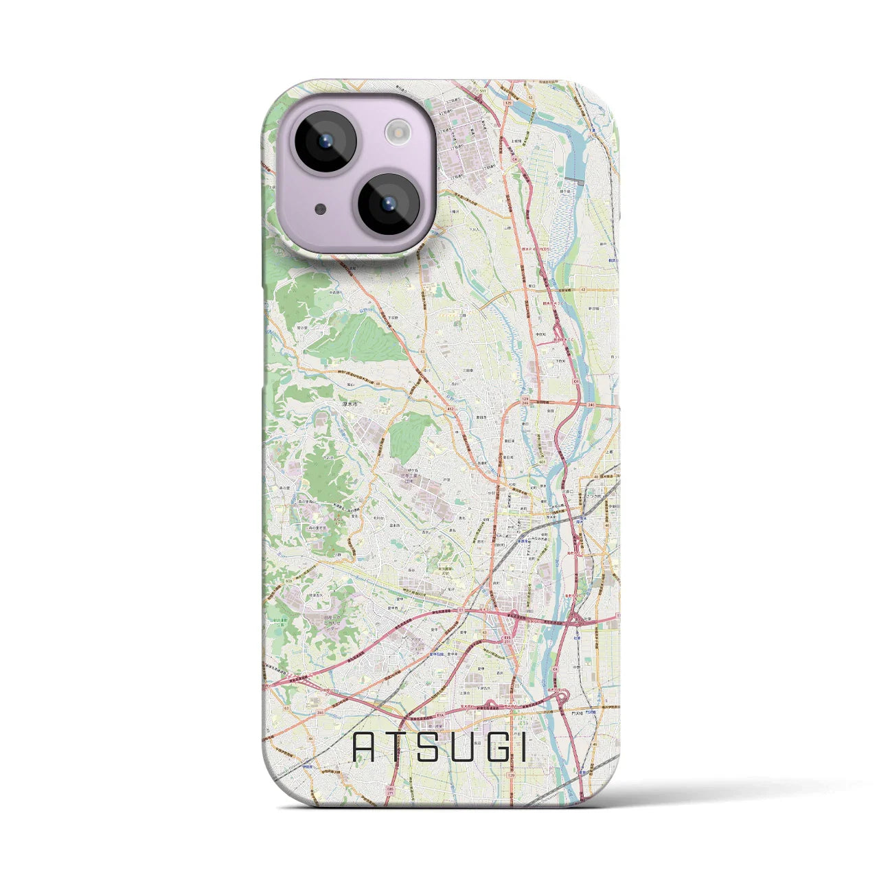 【厚木(神奈川県)】地図柄iPhoneケース(バックカバータイプ)