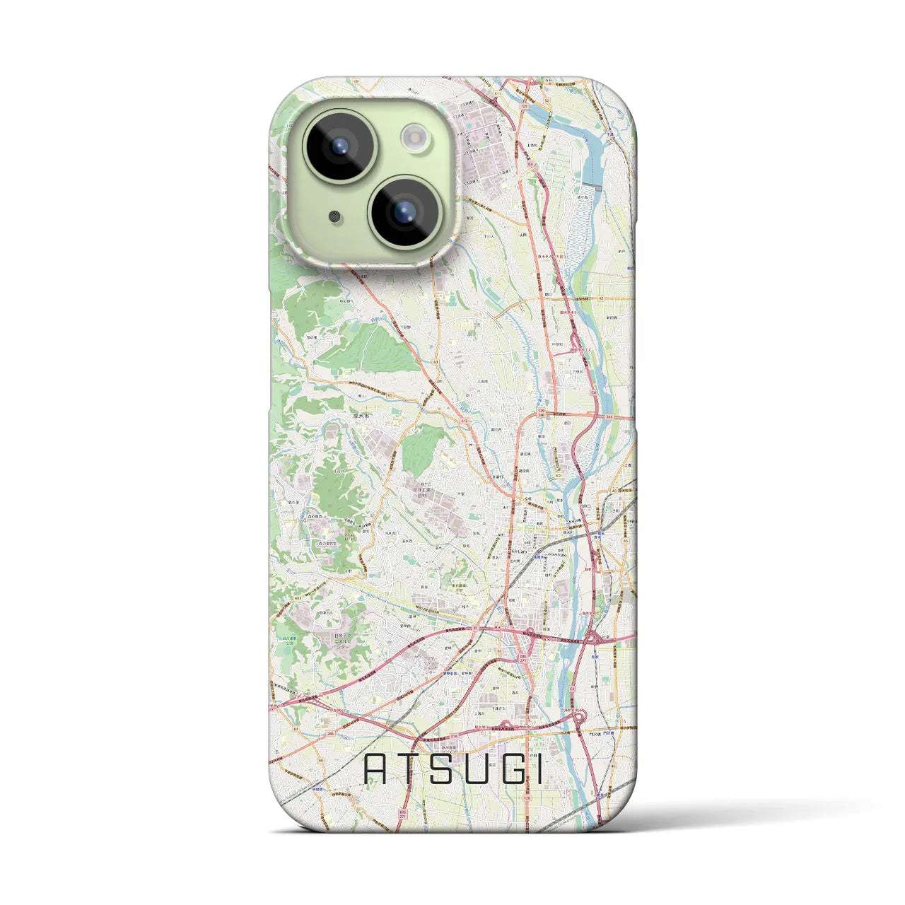 【厚木(神奈川県)】地図柄iPhoneケース(バックカバータイプ)