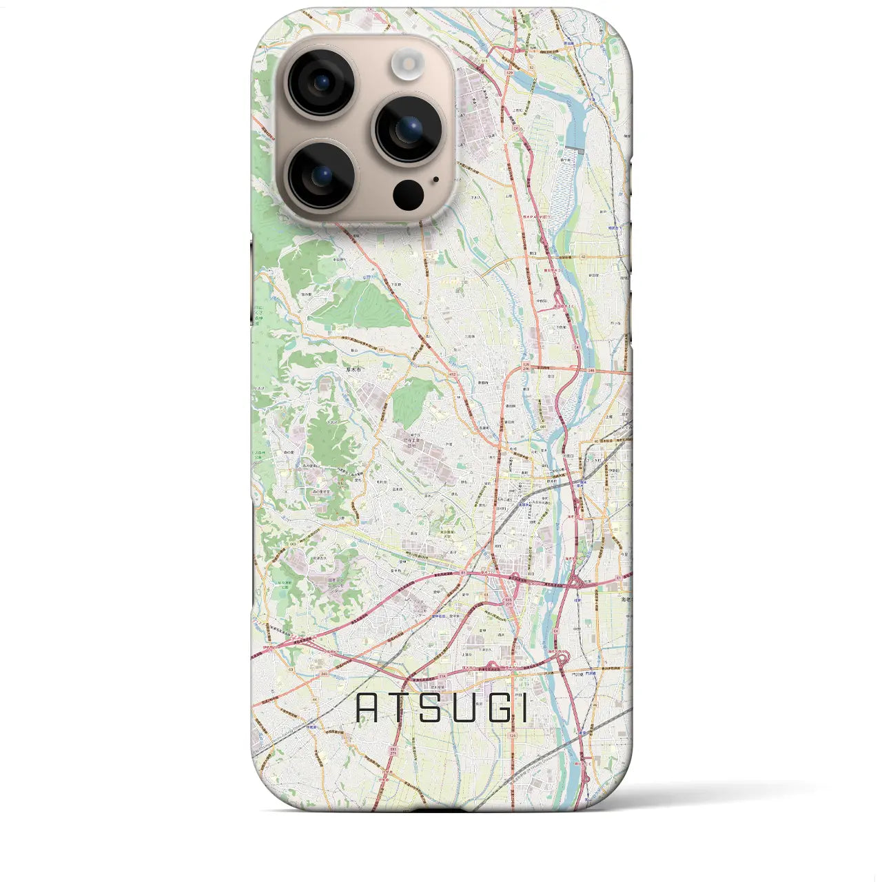 【厚木(神奈川県)】地図柄iPhoneケース(バックカバータイプ)