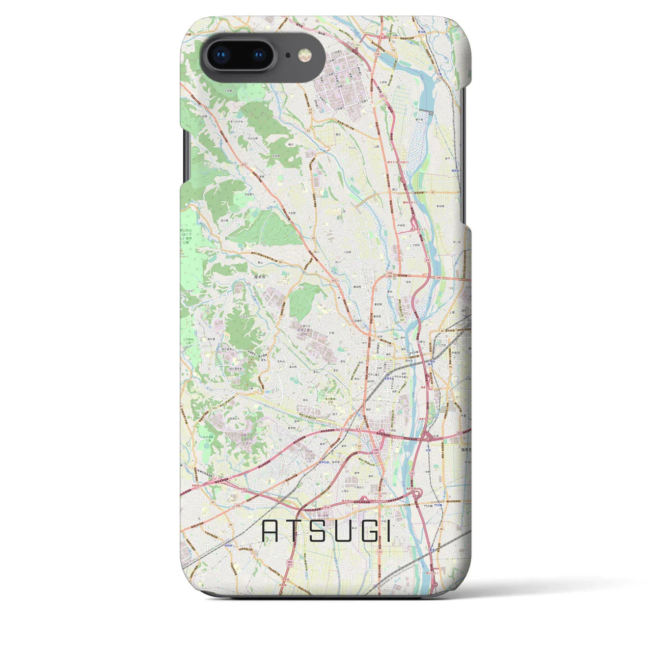 【厚木(神奈川県)】地図柄iPhoneケース(バックカバータイプ)