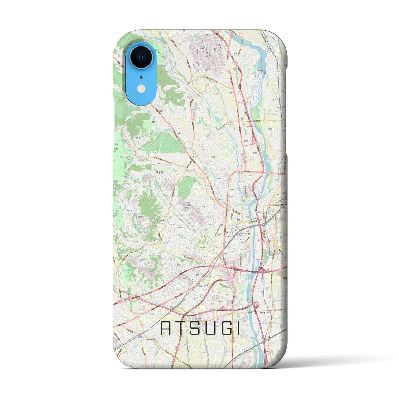 【厚木(神奈川県)】地図柄iPhoneケース(バックカバータイプ)