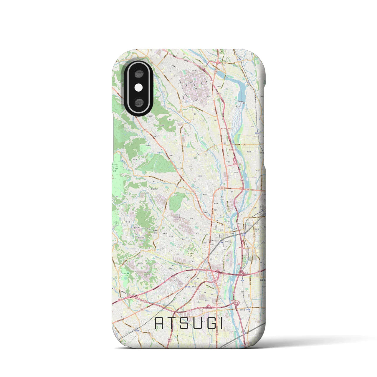 【厚木(神奈川県)】地図柄iPhoneケース(バックカバータイプ)