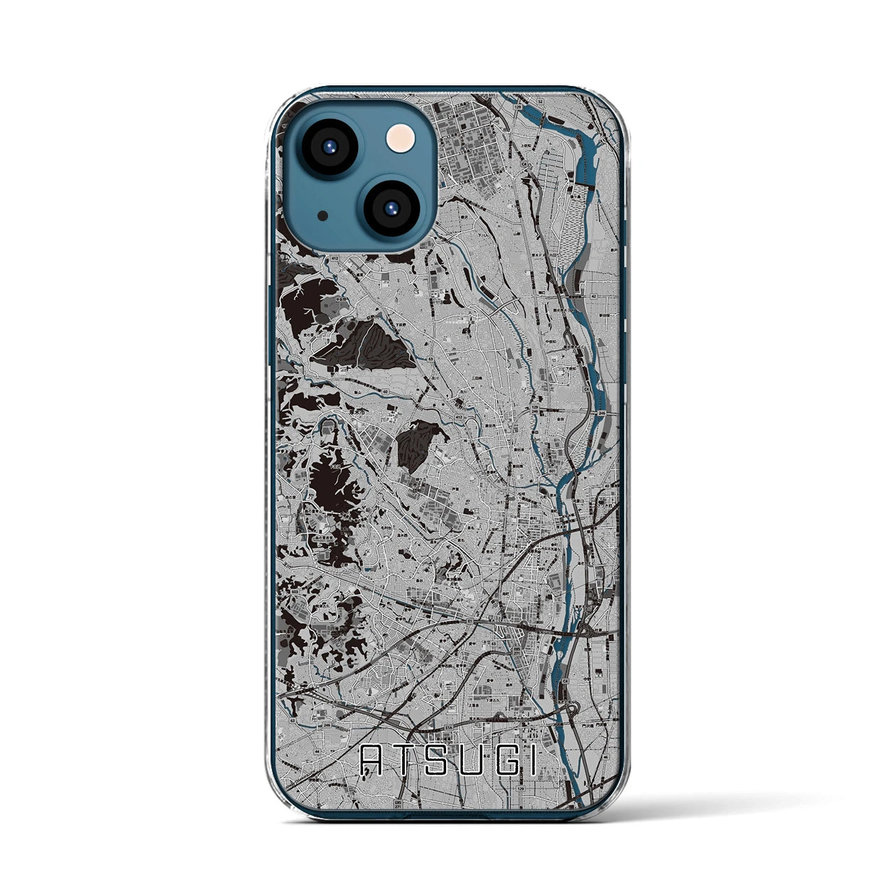 【厚木(神奈川県)】地図柄iPhoneケース(クリアタイプ)