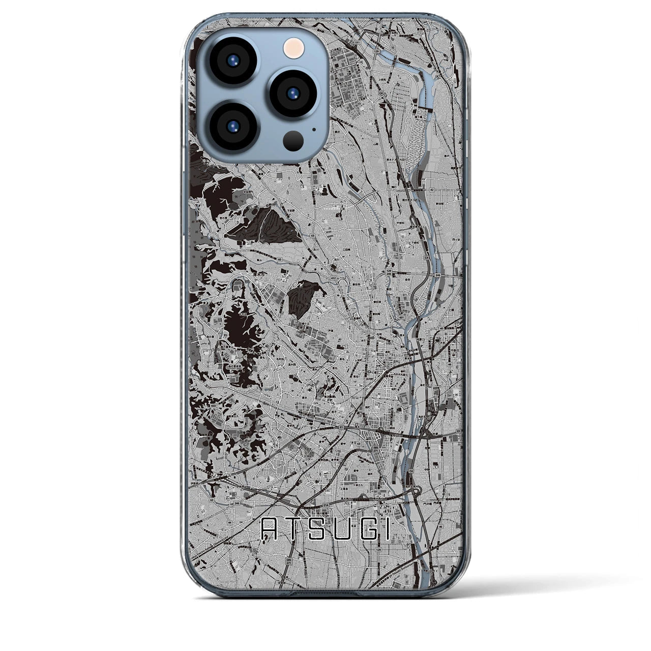 【厚木(神奈川県)】地図柄iPhoneケース(クリアタイプ)