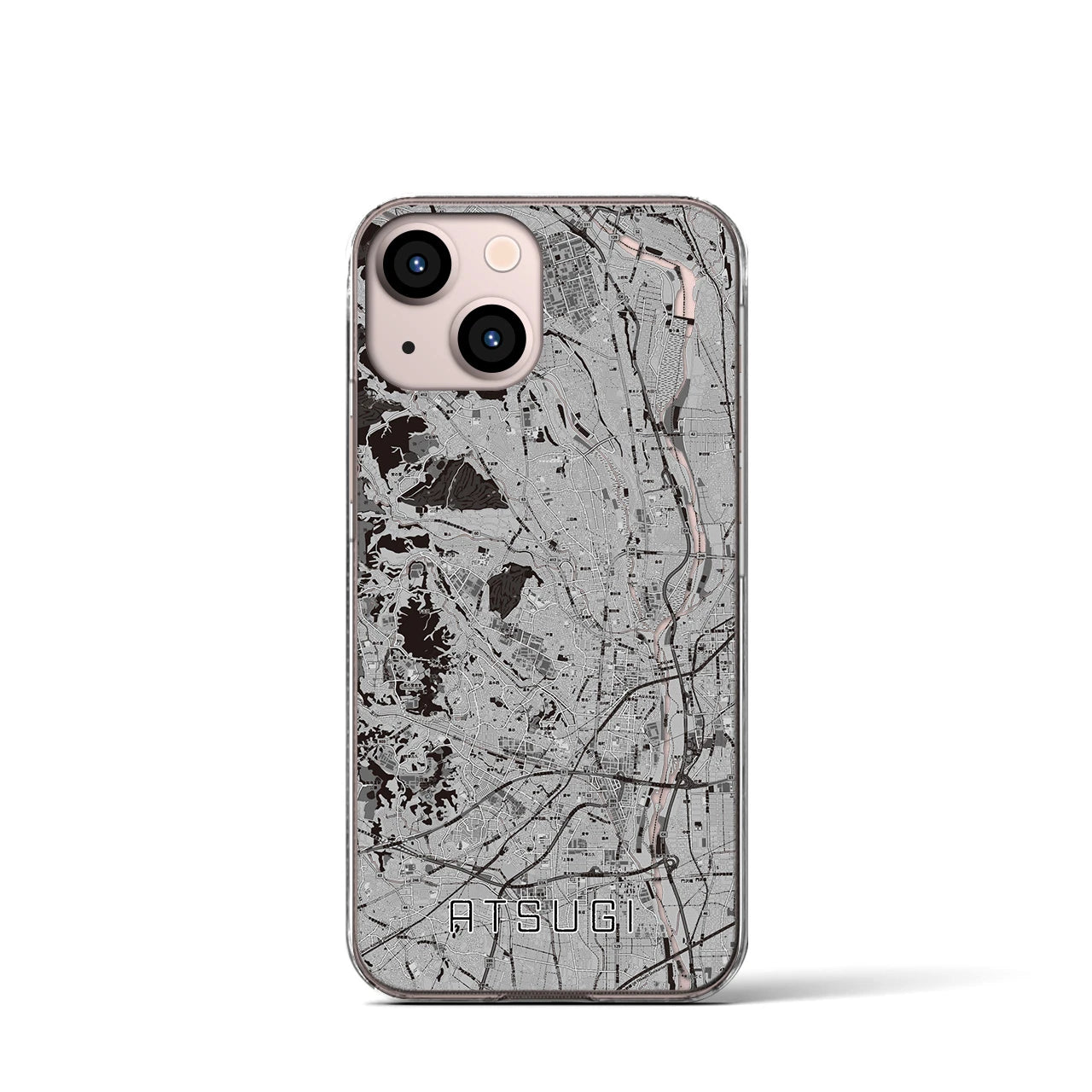 【厚木(神奈川県)】地図柄iPhoneケース(クリアタイプ)