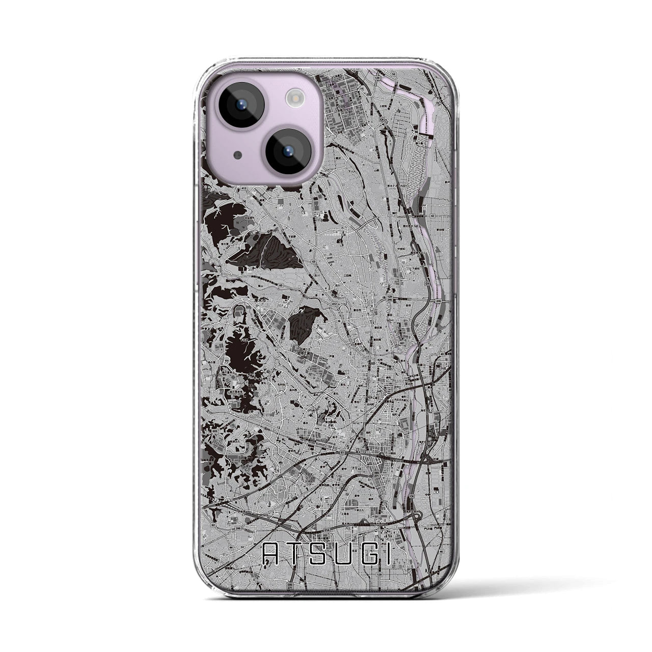 【厚木(神奈川県)】地図柄iPhoneケース(クリアタイプ)