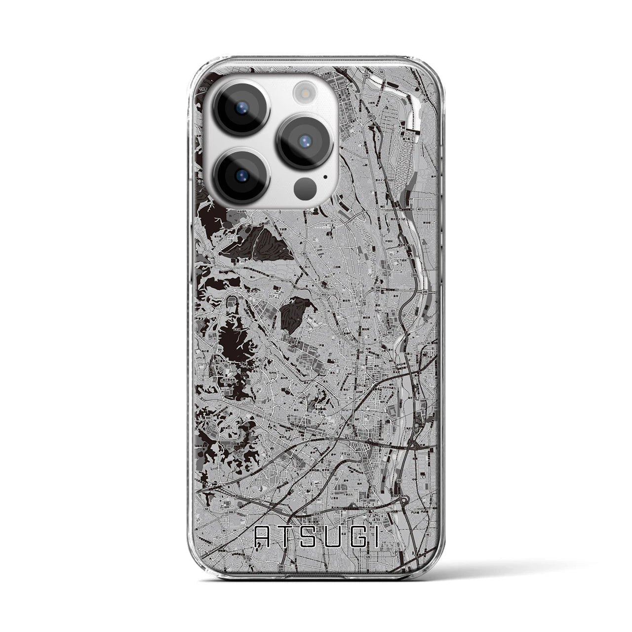 【厚木(神奈川県)】地図柄iPhoneケース(クリアタイプ)