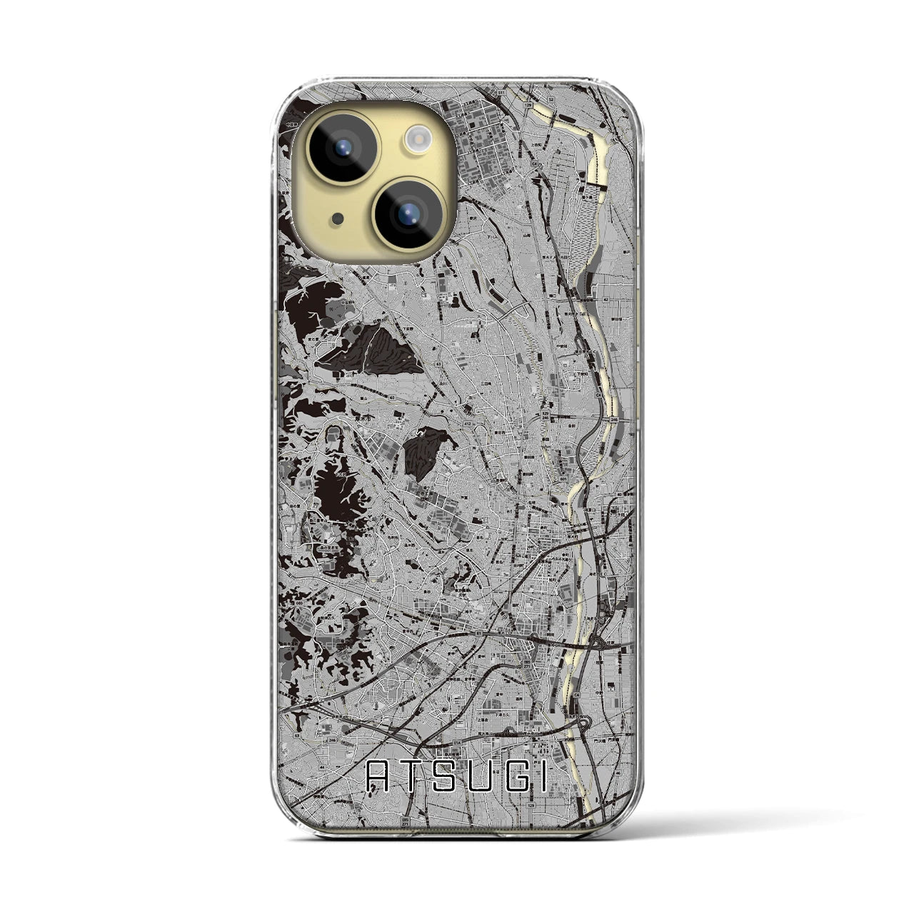 【厚木(神奈川県)】地図柄iPhoneケース(クリアタイプ)