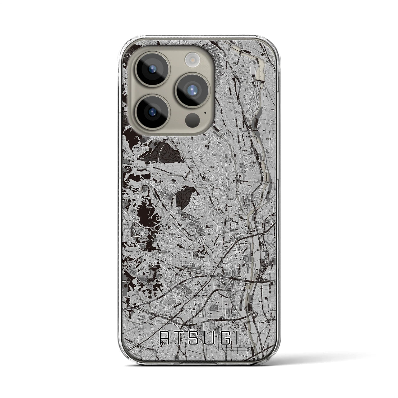 【厚木(神奈川県)】地図柄iPhoneケース(クリアタイプ)