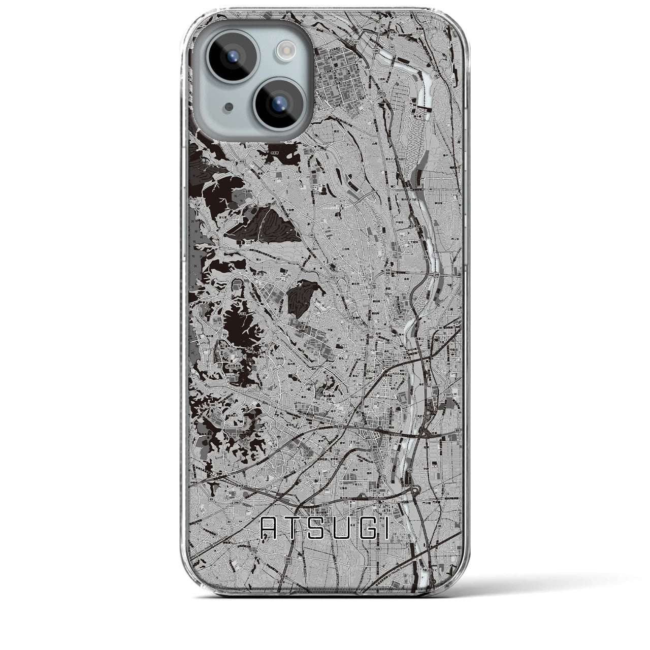 【厚木(神奈川県)】地図柄iPhoneケース(クリアタイプ)