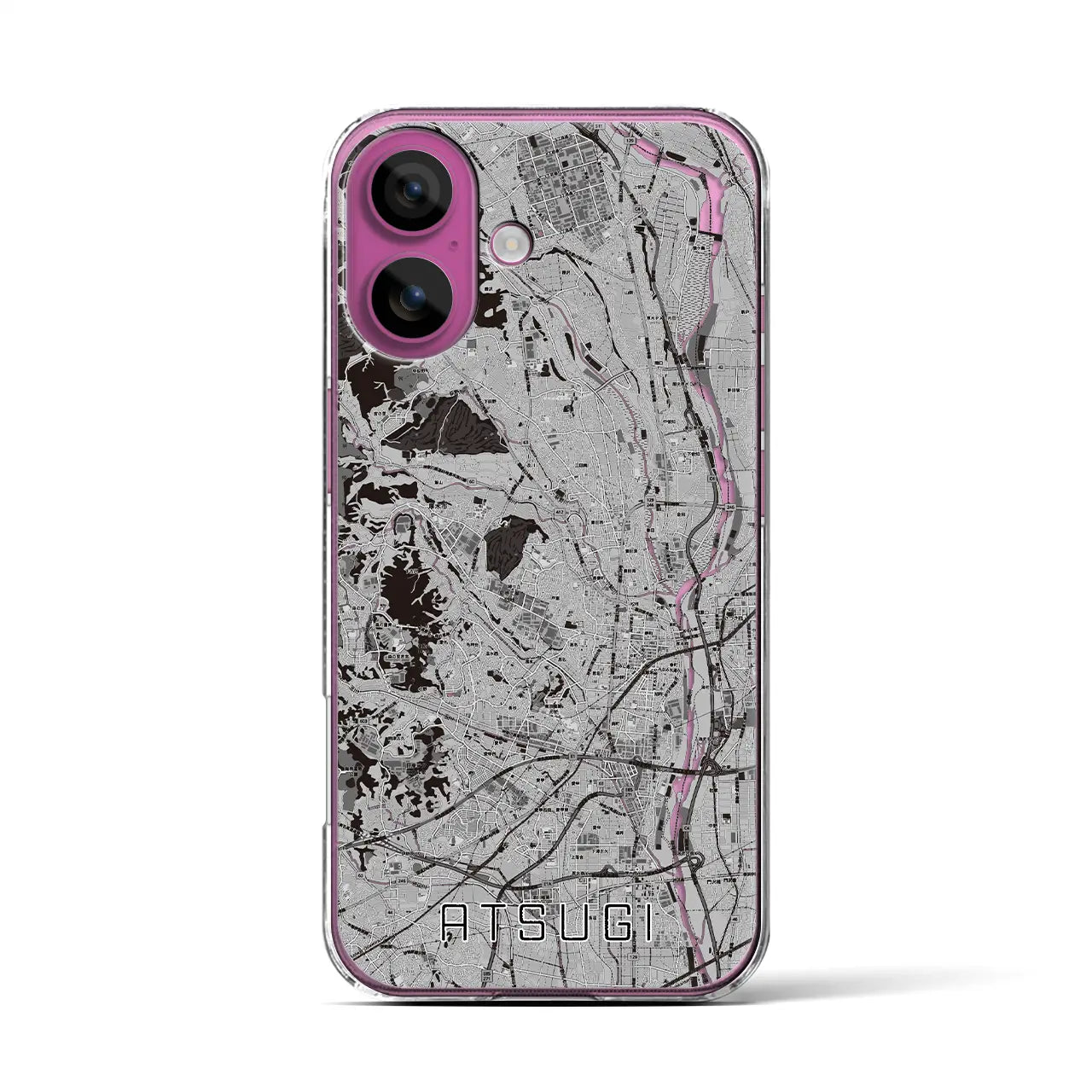 【厚木(神奈川県)】地図柄iPhoneケース(クリアタイプ)