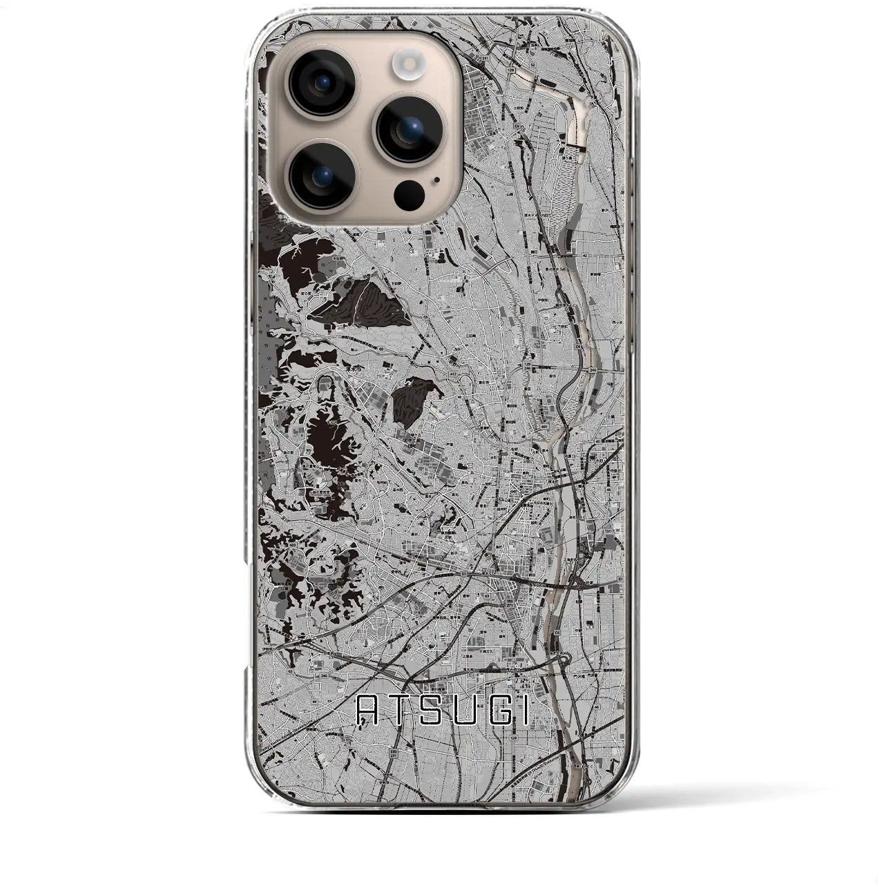 【厚木(神奈川県)】地図柄iPhoneケース(クリアタイプ)