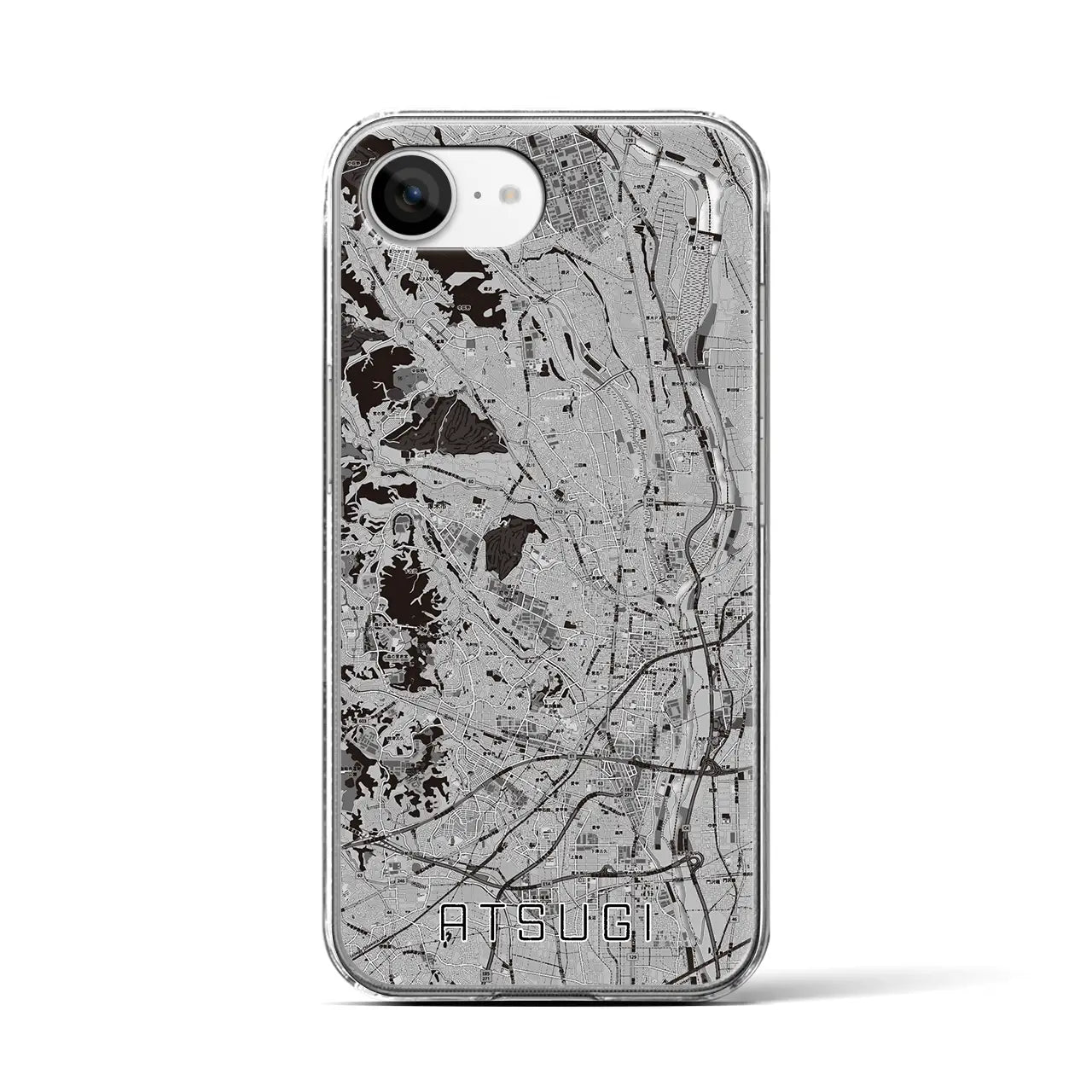 【厚木(神奈川県)】地図柄iPhoneケース(クリアタイプ)