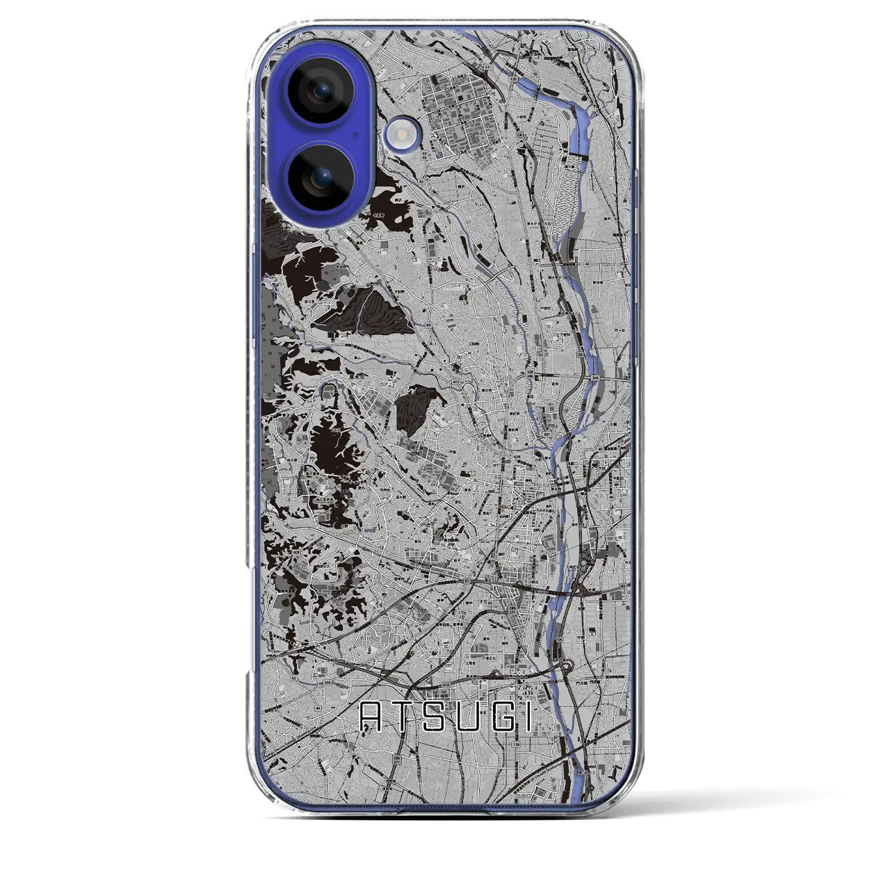 【厚木(神奈川県)】地図柄iPhoneケース(クリアタイプ)