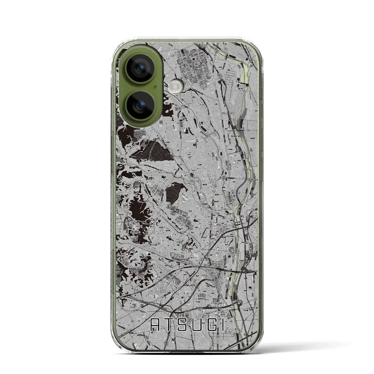 【厚木(神奈川県)】地図柄iPhoneケース(クリアタイプ)