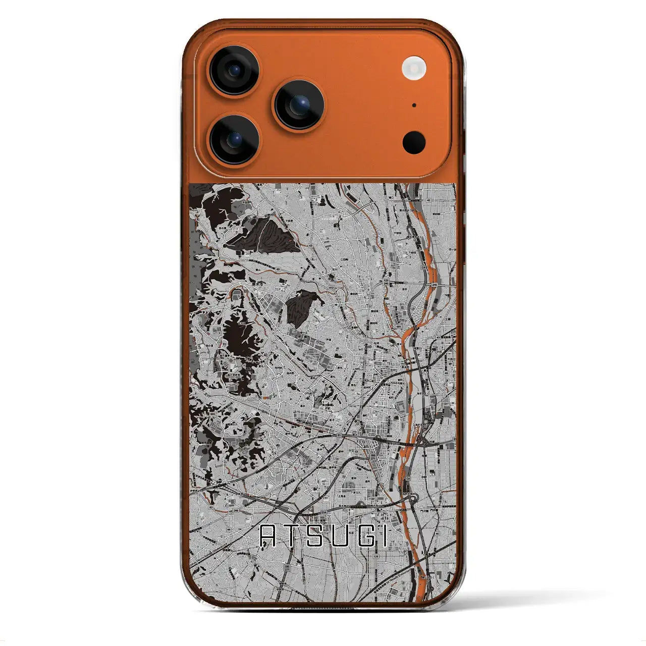 【厚木(神奈川県)】地図柄iPhoneケース(クリアタイプ)