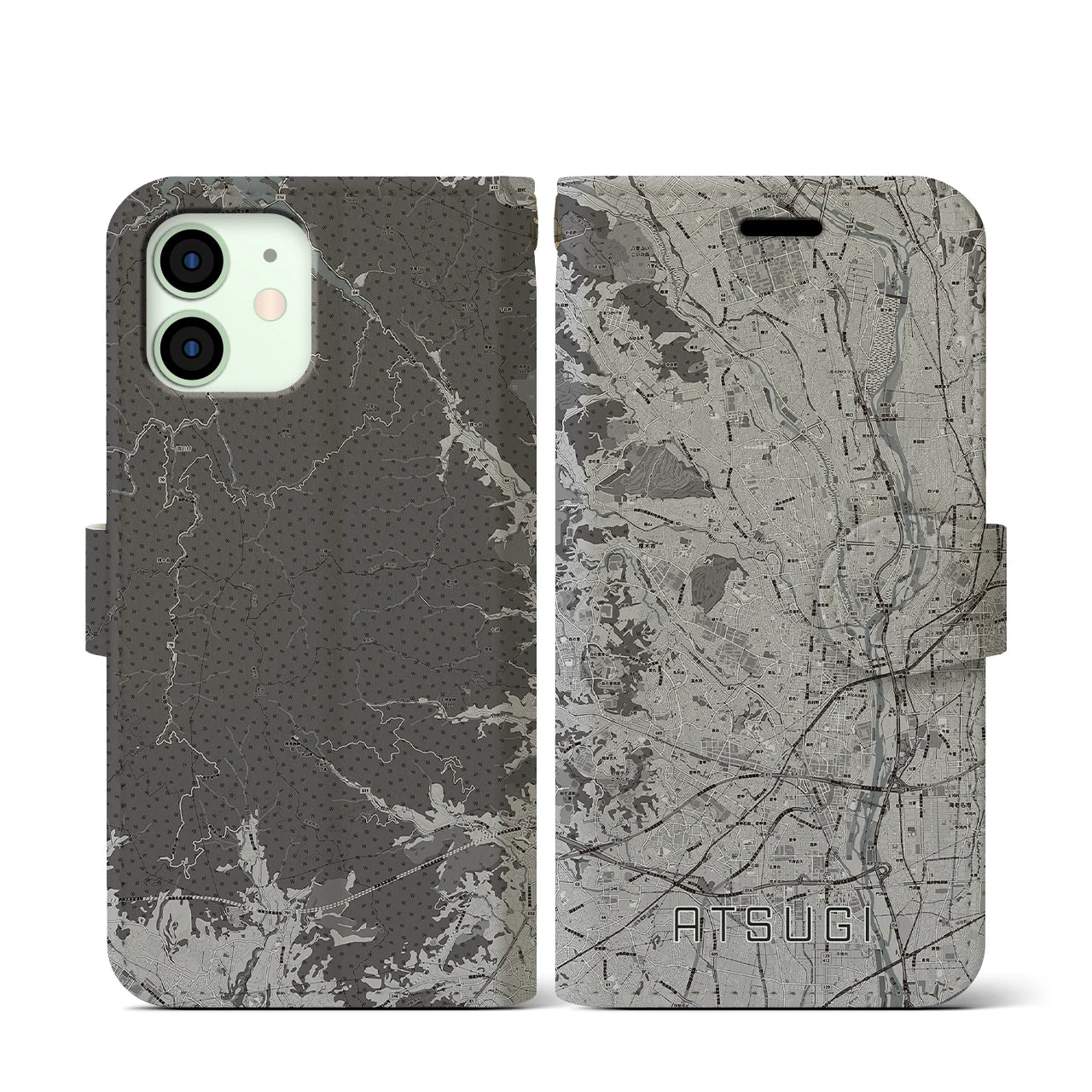 【厚木(神奈川県)】地図柄iPhoneケース(手帳タイプ)