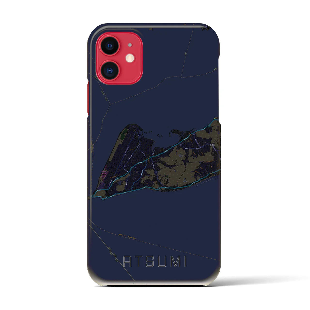 【渥美(愛知県)】地図柄iPhoneケース(バックカバータイプ)