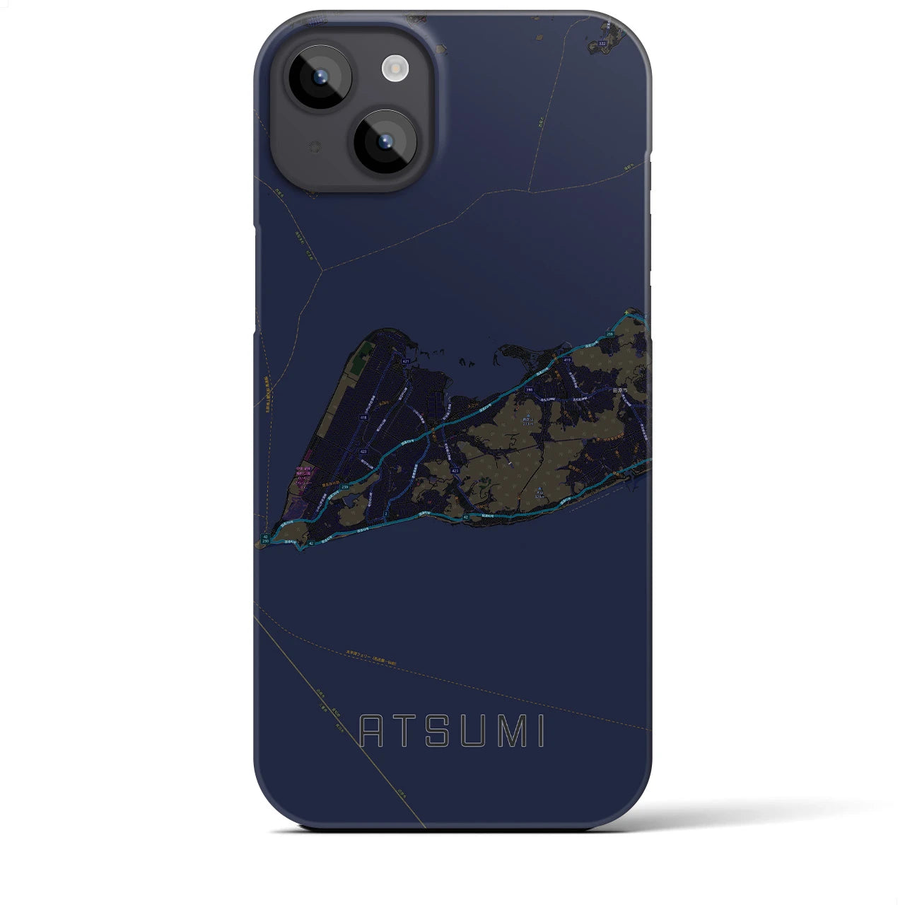 【渥美(愛知県)】地図柄iPhoneケース(バックカバータイプ)