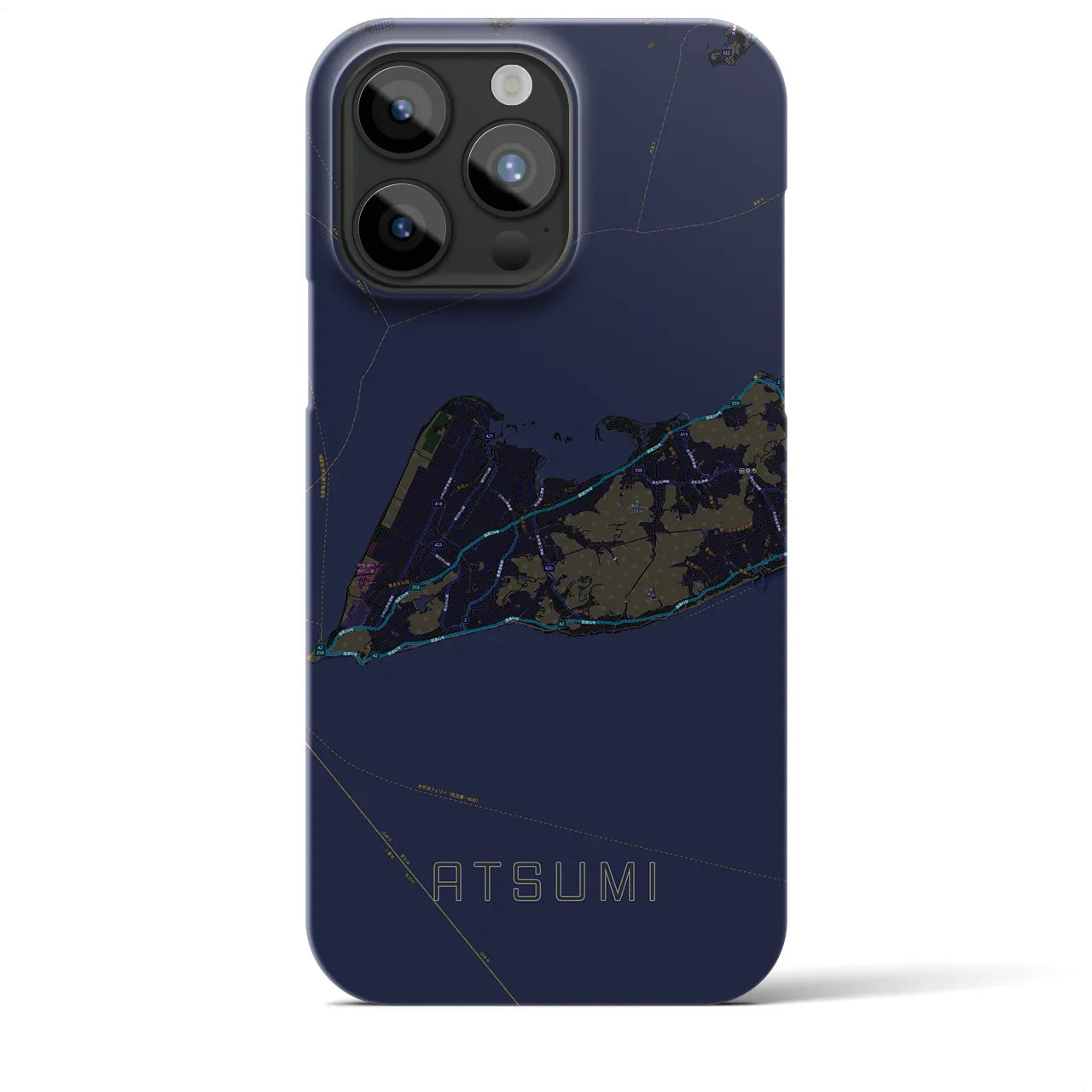 【渥美(愛知県)】地図柄iPhoneケース(バックカバータイプ)