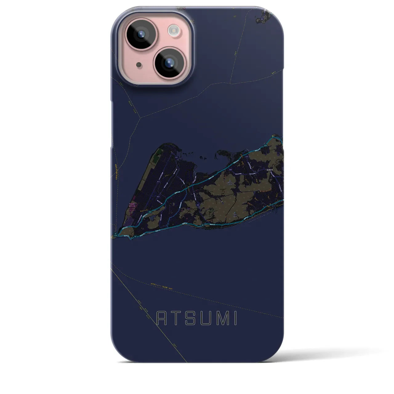 【渥美(愛知県)】地図柄iPhoneケース(バックカバータイプ)