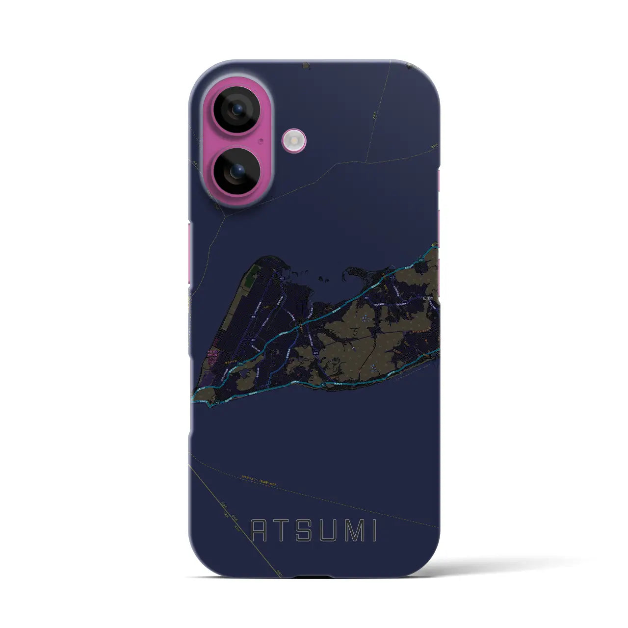 【渥美(愛知県)】地図柄iPhoneケース(バックカバータイプ)