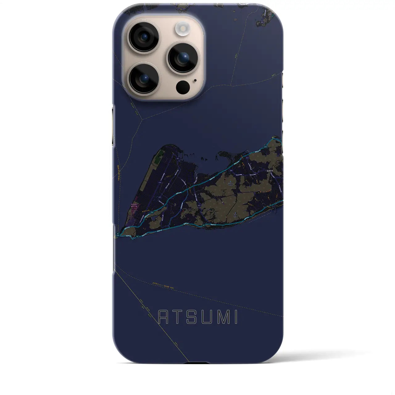 【渥美(愛知県)】地図柄iPhoneケース(バックカバータイプ)