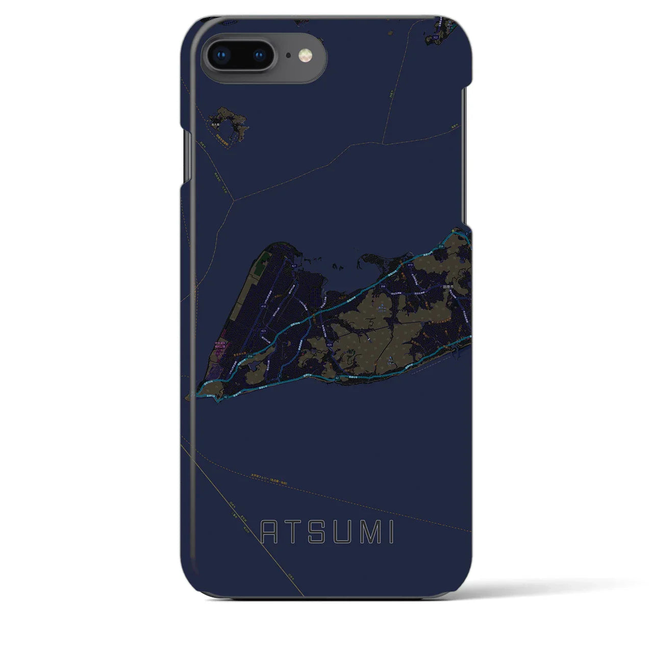 【渥美(愛知県)】地図柄iPhoneケース(バックカバータイプ)