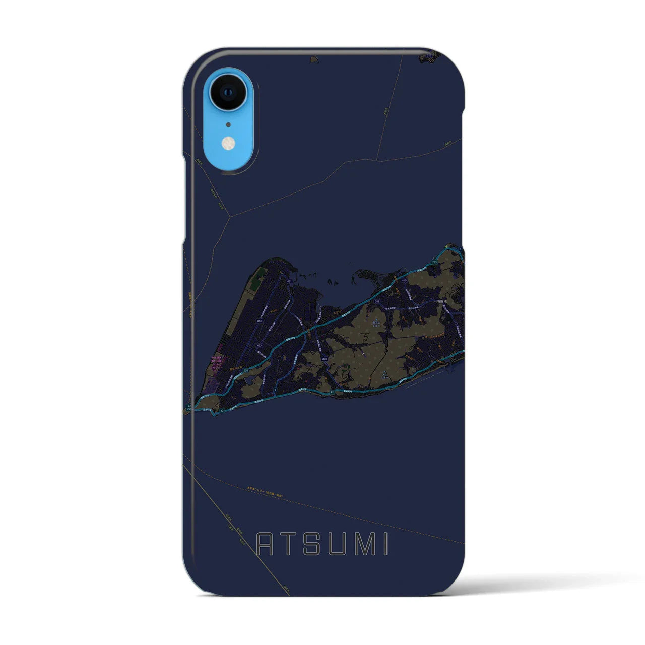 【渥美(愛知県)】地図柄iPhoneケース(バックカバータイプ)