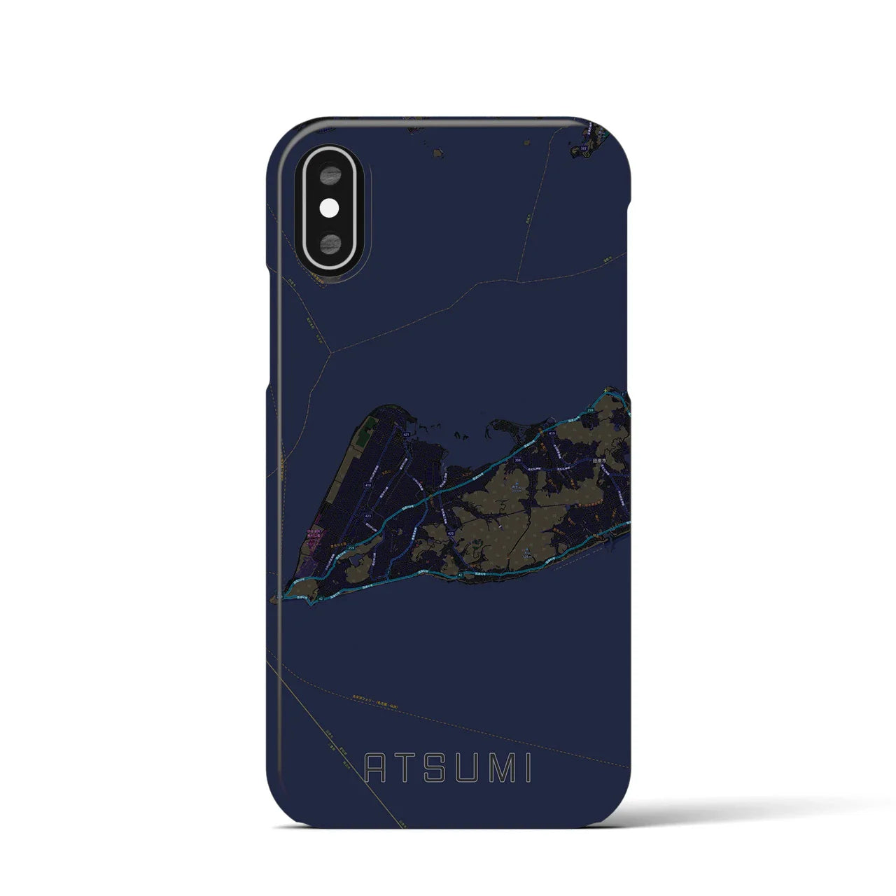 【渥美(愛知県)】地図柄iPhoneケース(バックカバータイプ)