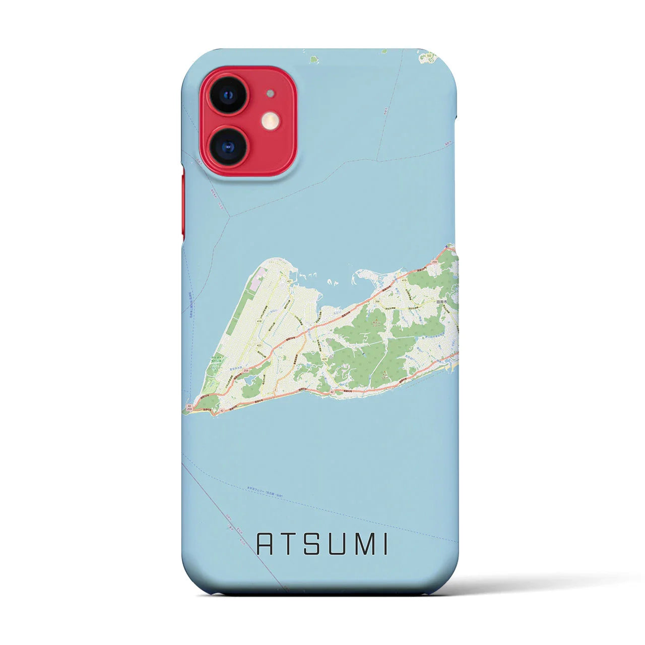 【渥美(愛知県)】地図柄iPhoneケース(バックカバータイプ)