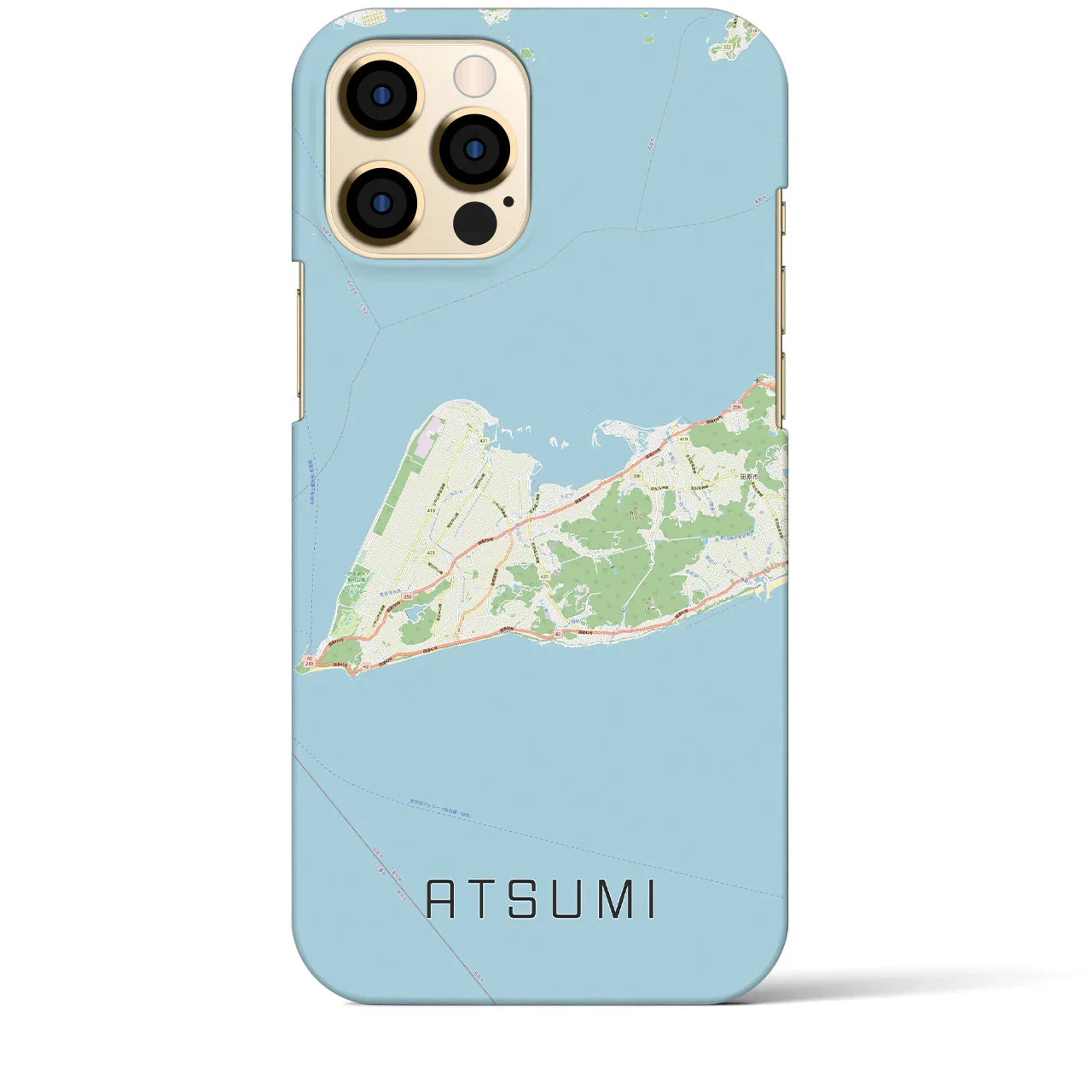 【渥美(愛知県)】地図柄iPhoneケース(バックカバータイプ)
