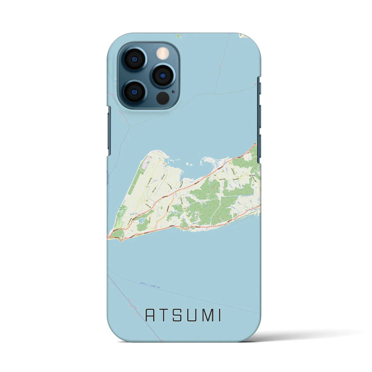 【渥美(愛知県)】地図柄iPhoneケース(バックカバータイプ)