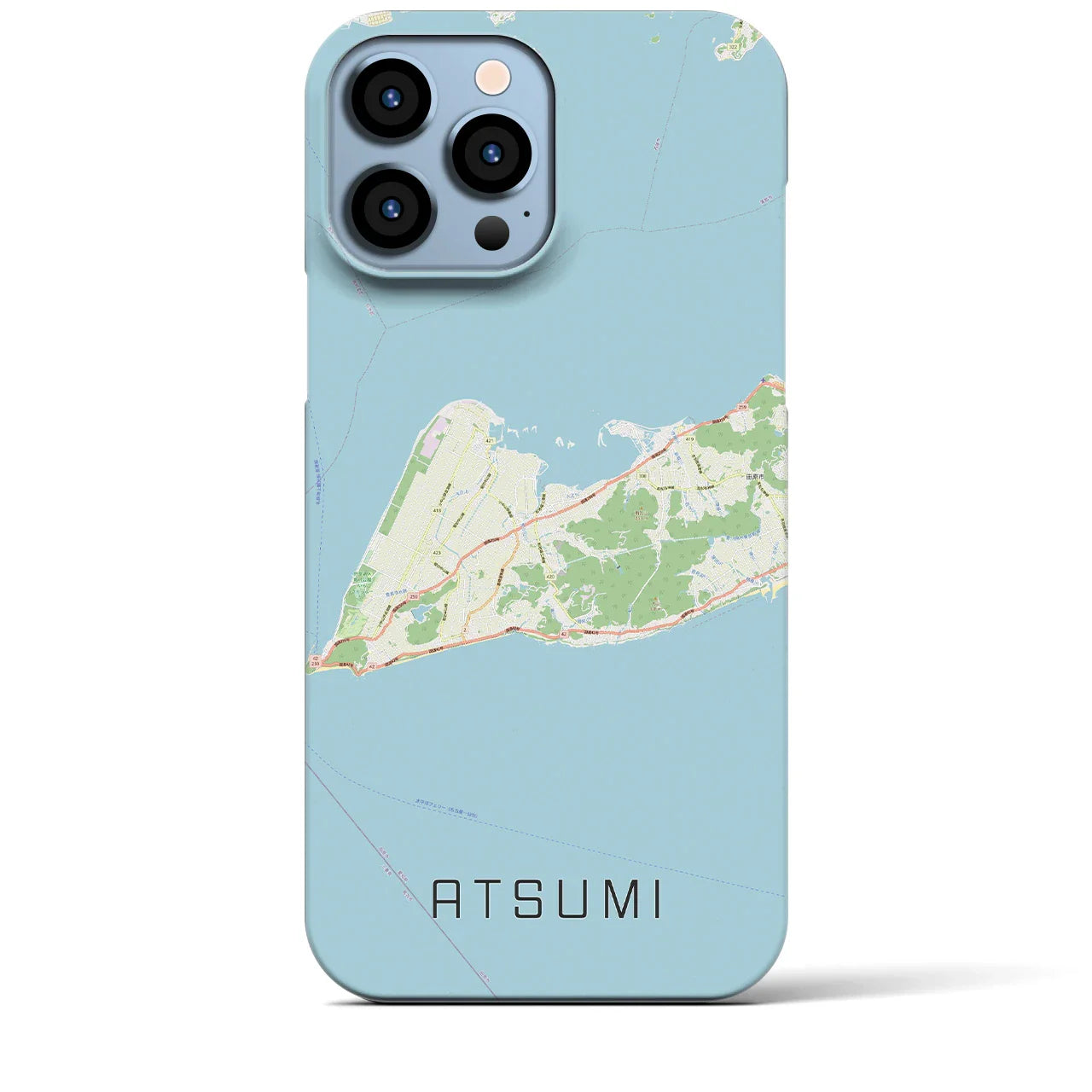 【渥美(愛知県)】地図柄iPhoneケース(バックカバータイプ)