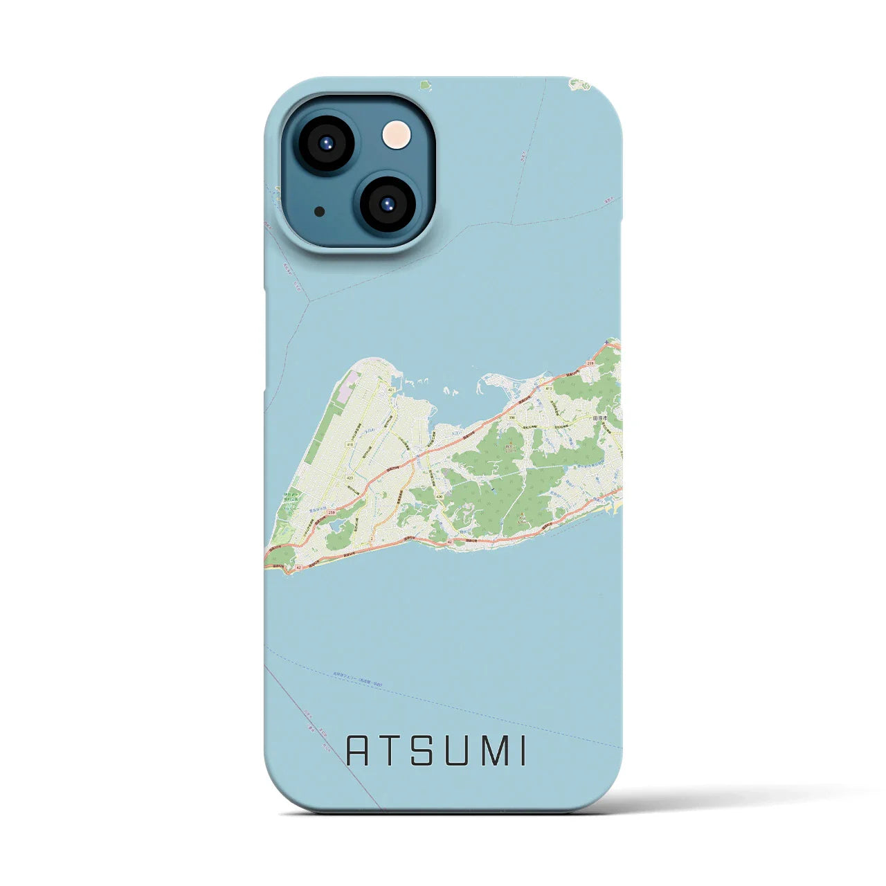 【渥美(愛知県)】地図柄iPhoneケース(バックカバータイプ)