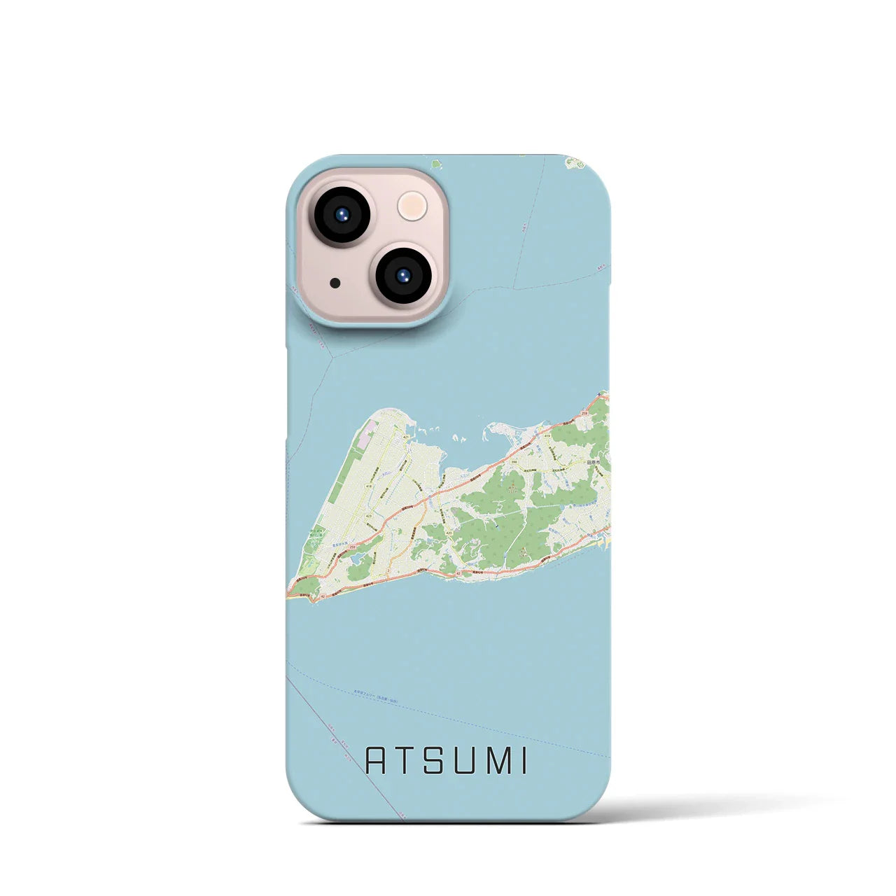 【渥美(愛知県)】地図柄iPhoneケース(バックカバータイプ)