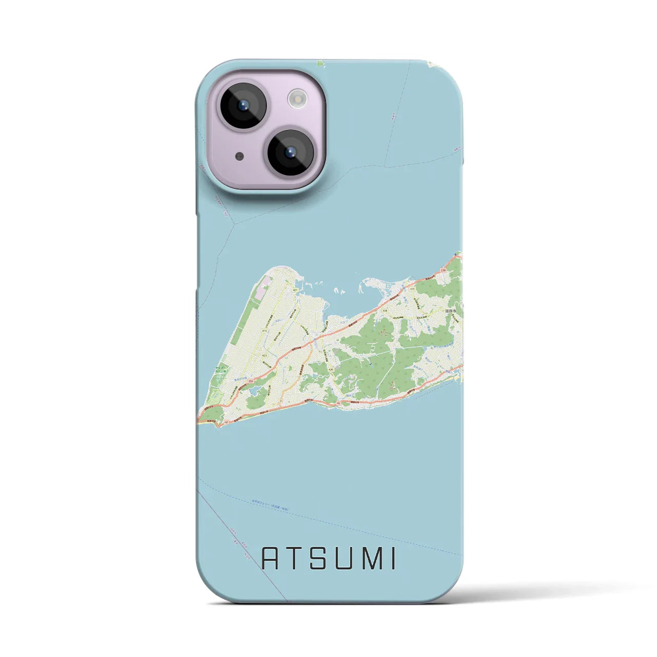 【渥美(愛知県)】地図柄iPhoneケース(バックカバータイプ)