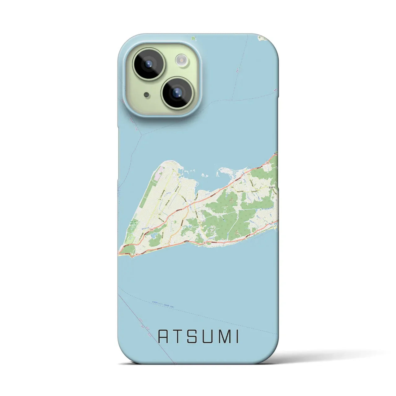 【渥美(愛知県)】地図柄iPhoneケース(バックカバータイプ)