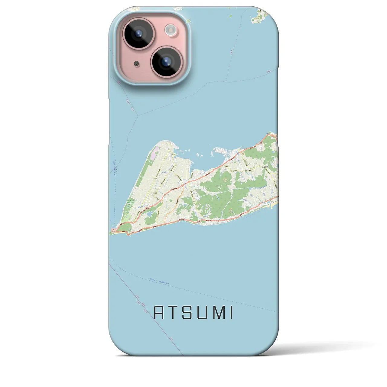 【渥美(愛知県)】地図柄iPhoneケース(バックカバータイプ)